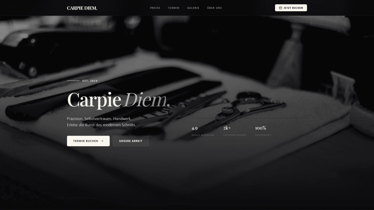 Carpie Diem Barbershop Website