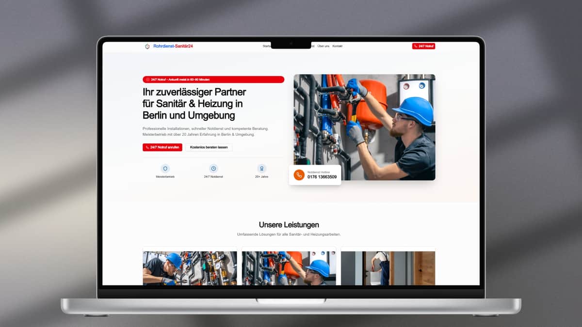 Rohrdienst Sanitär24 Website